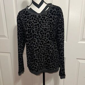 RtA Gray and Black Animal Print Top